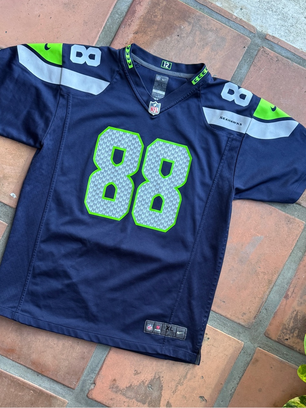 NFL Kids Seahawks #88 Navy & Neon Green Jersey